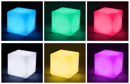 Светильник Куб 10 с питанием от АКБ, RGB